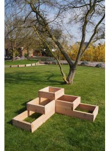 carré fantastik - VOLCANIK - carré potager en angle en bois écoresponsable. 3 niveaux. Fabriqué en France.