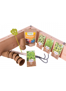 Mon Pack Aromates et Carré Potager BASIK, carré potager écoresponsable en bois. Fabriqué en France.